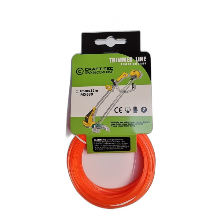 Set 5 Fire Motocoasa Colorat 1.3mm, Profil Patrat, 12m, Craft-Tec MX630, Rezistenta si Precizie