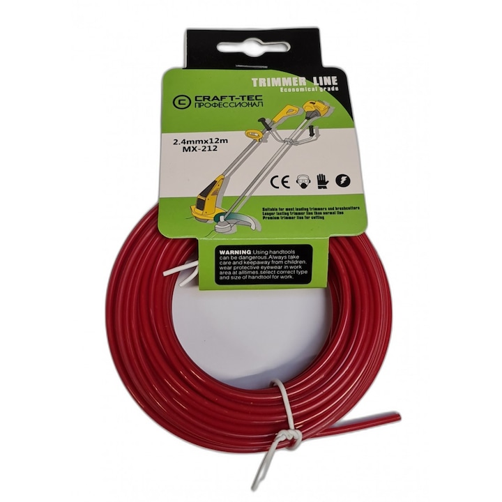 Set 5 Fire Motocoasa 2.4 mm, Insertie Carbon, Profil Patrat, 15m, Craft-Tec MX926, Rezistenta Superioara