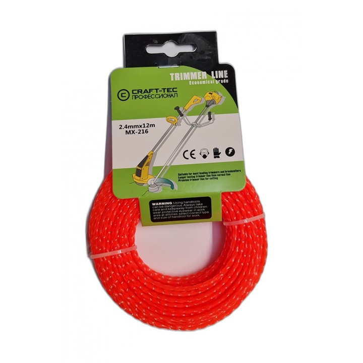 Set 5 Fire Motocoasa 2.4 mm, Spirala, 12m, Craft-Tec MX216 – Taiere Eficienta si Durabila