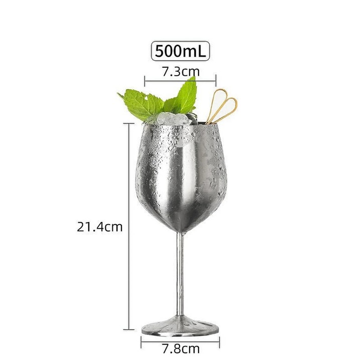 Rozsdamentes acél borospohár 500ml szigetelt többszínű 7.8x7.5x21cm