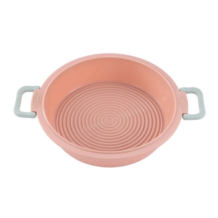 Tava rotunda silicon pentru copt YANYXR roz 23x23cm