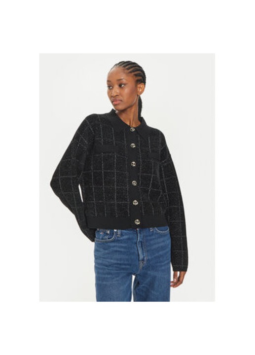 Cardigan dama, Boss, 304333958, Viscoza/Poliamida, Negru, Negru