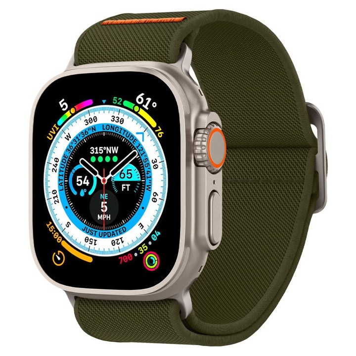 Szíj Apple Watchhoz 1/2/3/4/5/6/7/8/SE/SE 2/Ultra 42/44/45/49mm, Fit Lite Ultra, F770, Khaki