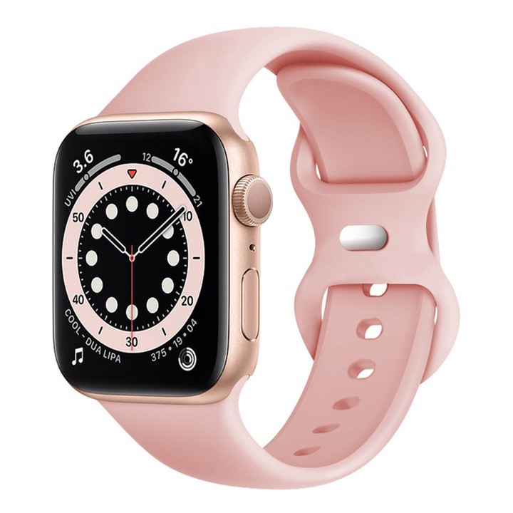 Óraszíj az Apple Watchhoz 1/2/3/4/5/6/7/8/9/10/SE/SE 2/Ultra/Ultra 2 42/44/45/46/49mm, E75, Silicon, Light Soft Rose