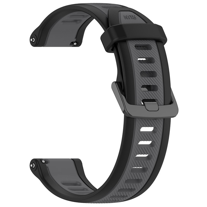Óraszíj: Samsung Galaxy Watch 4/5/Active 2, Huawei Watch GT 3 42mm/GT 3 Pro 43mm, N74, szilícium, titánszürke