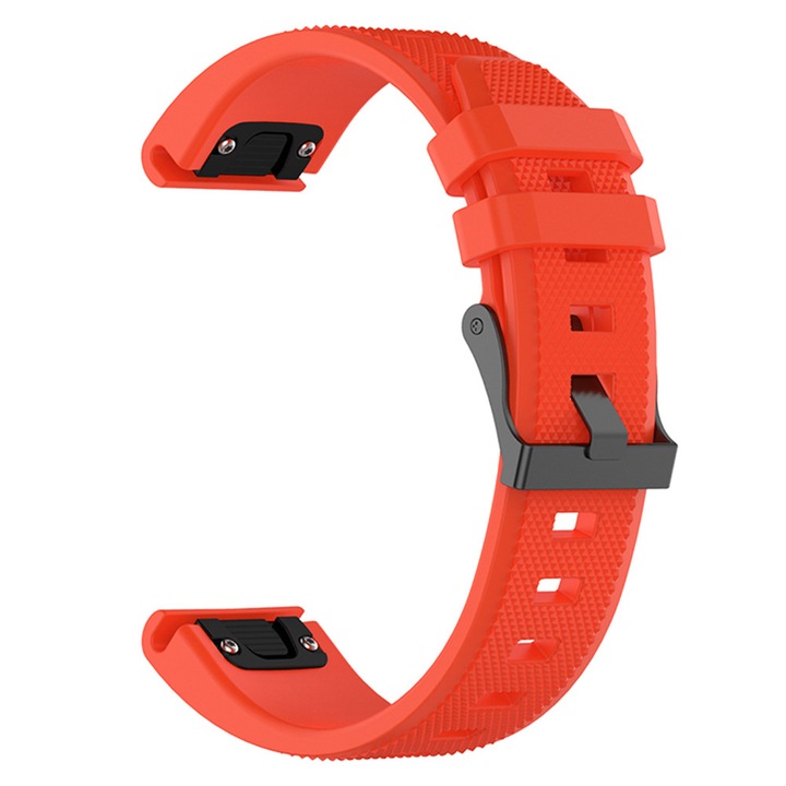 Szíj kompatibilis Garmin Fenix 3/3 HR/5X/5X Plus/6X/6X Pro/7X/7X Pro Solar, C25, Szilikon Flex, Narancs