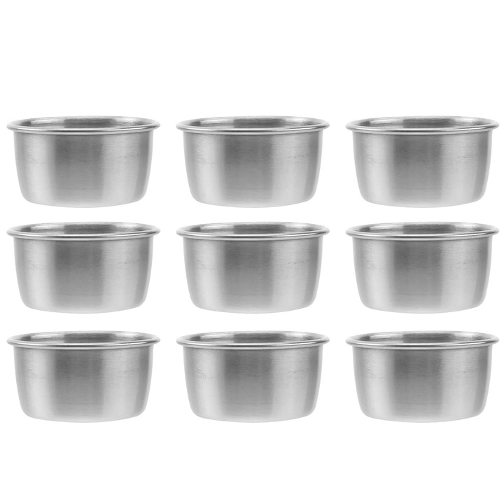Set 9 boluri inox pentru sosuri, 5.5x5.5x3cm, argintiu
