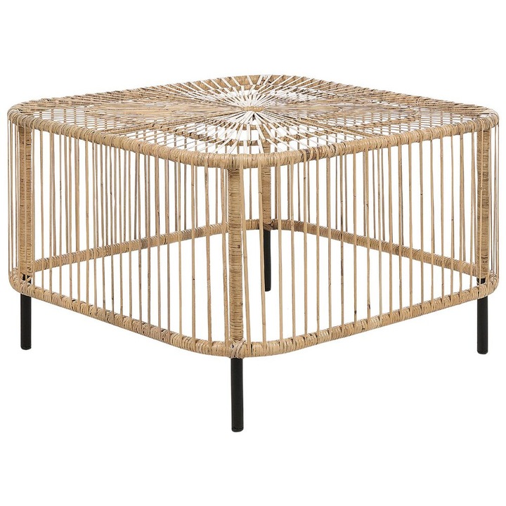 Masuta de cafea din ratan 67 x 67 cm bej Cesenatico