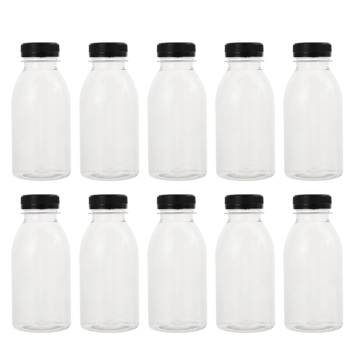 Комплект от 10 прозрачни бутилки YANYXR 300ml 14x6x6cm за напитки