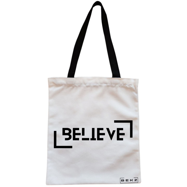 Vászon női táska, Believe Model, 38x34,5 cm, fehér, BEKZ