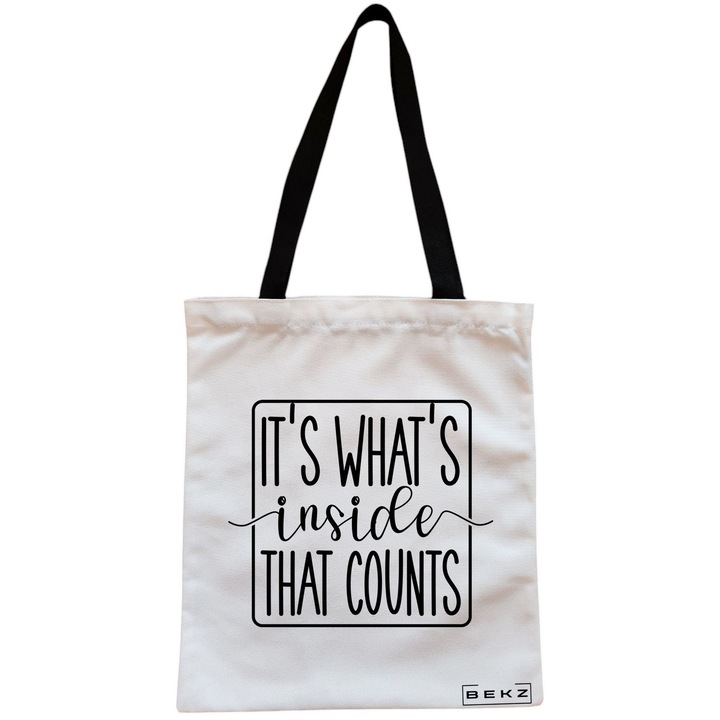 Vászon női hordtáska, 2 modell számít, ami benne van, 38x34,5 cm, fehér, BEKZ