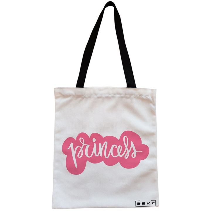 Vászon női hordtáska, hercegnős modell, 38x34,5 cm, fehér, BEKZ