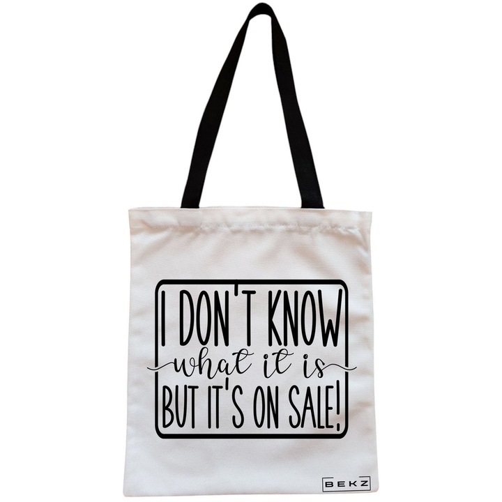 Vászon női táska, nem tudom mi az, de akciós! modell, 38x34,5 cm, Fehér, BEKZ
