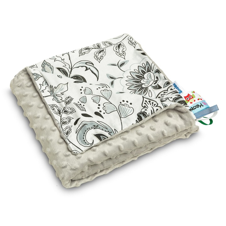 Детско одеяло, SENSILLO, Baby Nest 75x100 см, Minky, Сиво