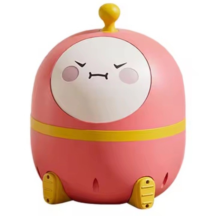 Olita 2in1, model ou, cu reductor wc, din plastic, cu muzica si lumini, 29x29x22 cm, roz