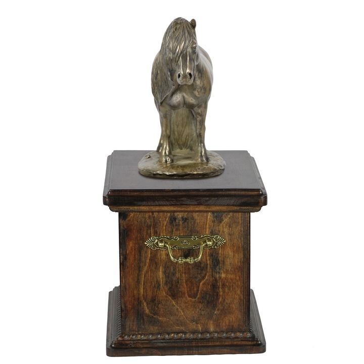 Urna pentru cenusa cu statueta cal, Art-Dog, din lemn de mesteacan, 21x29x22cm, pentru animale pana la 95kg