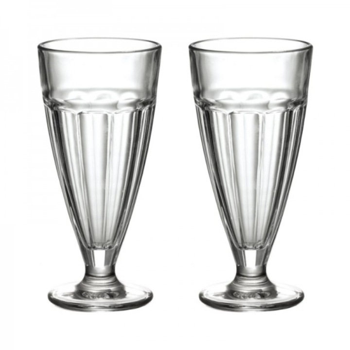 Set 2 cupe din sticla pentru inghetata sau desert, Jerry, 330 ml