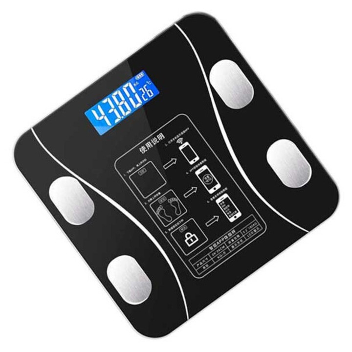 Смарт кантар за диагностика на тялото, изработен от 4 мм закалено стъкло с измервателна лента 150 см, 180 кг, LCD, Bluetooth, JRH