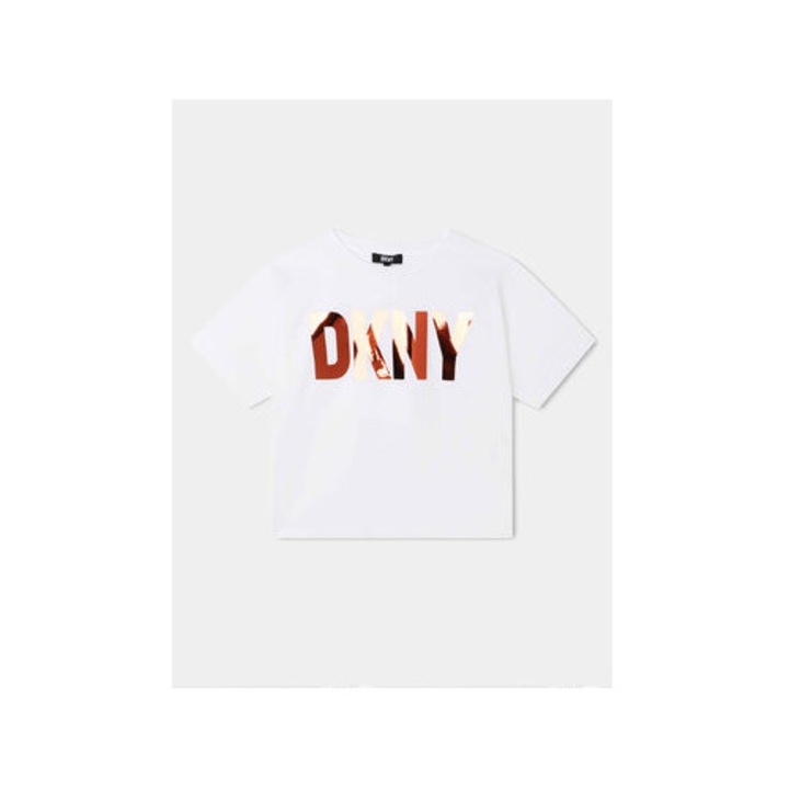 Tricou fete, Dkny, Bumbac, Alb, Alb, 128 CM