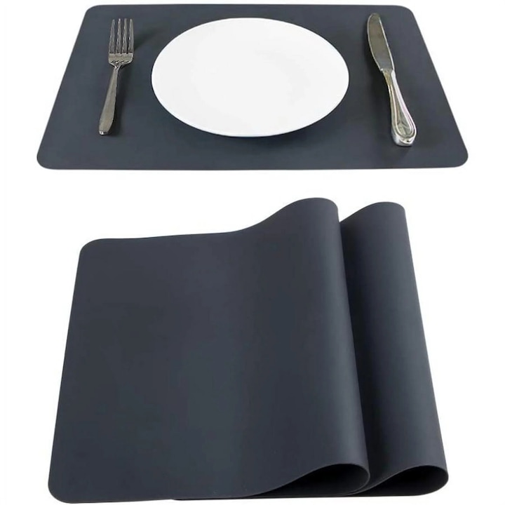Set de 2 suporturi pentru farfurie din silicon, multicolor, 40x30cm