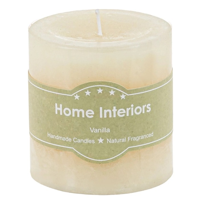 Ароматна свещ екрю с аромат на ванилия Ø6.5x7см