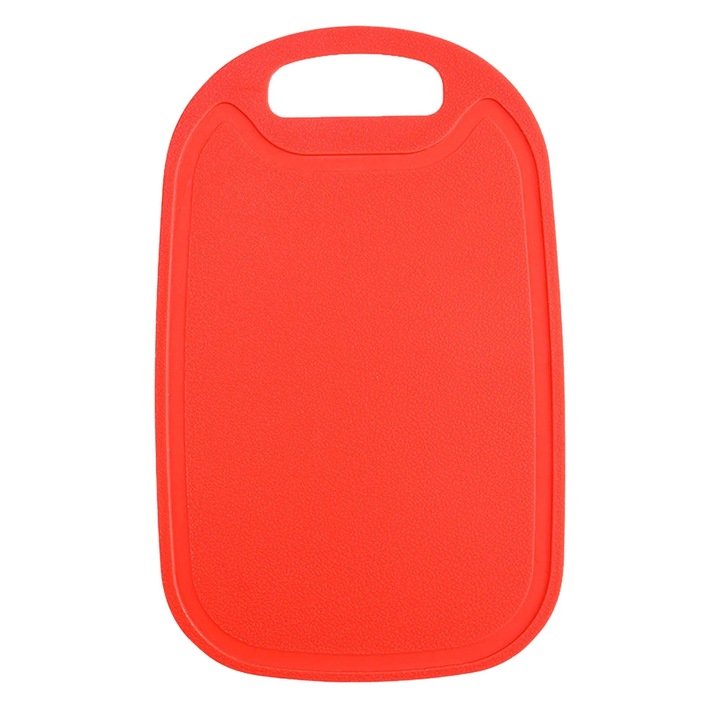 Tocator plastic dublu fata, rosu, 32.5x20x0.3cm, antiderapant