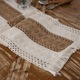 YANYXR rusztikus boho asztalterítő rojtokkal, pamut és len, 33x180cm