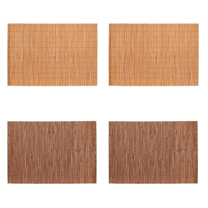 Set de 4 Suporturi pentru Farfurii din Bambus – Bej/Maro– 43x30 cm
