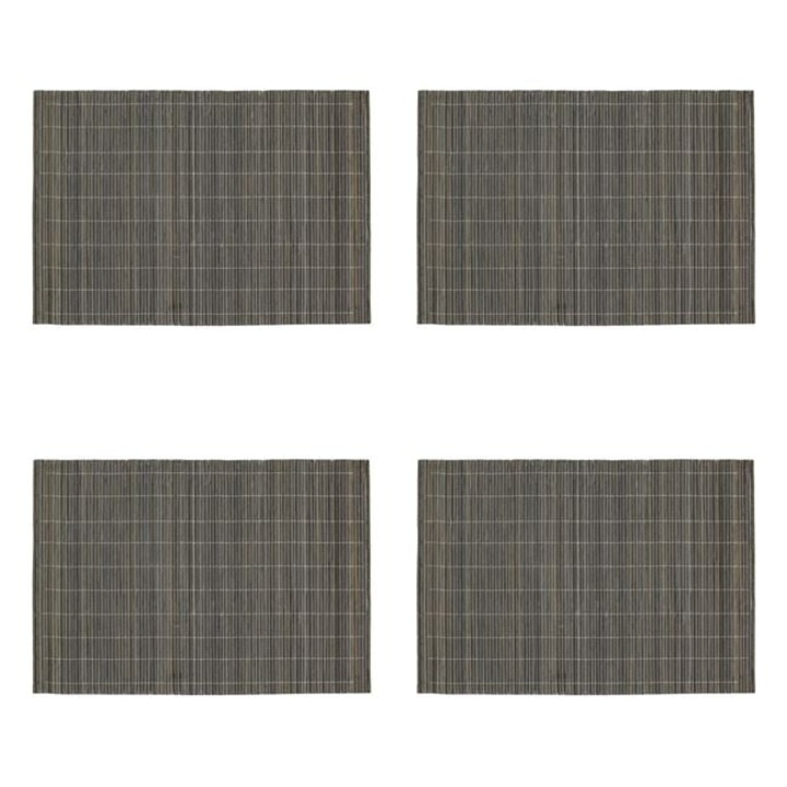 Set de 4 Suporturi pentru Farfurii din Bambus – Gri – 43x30 cm