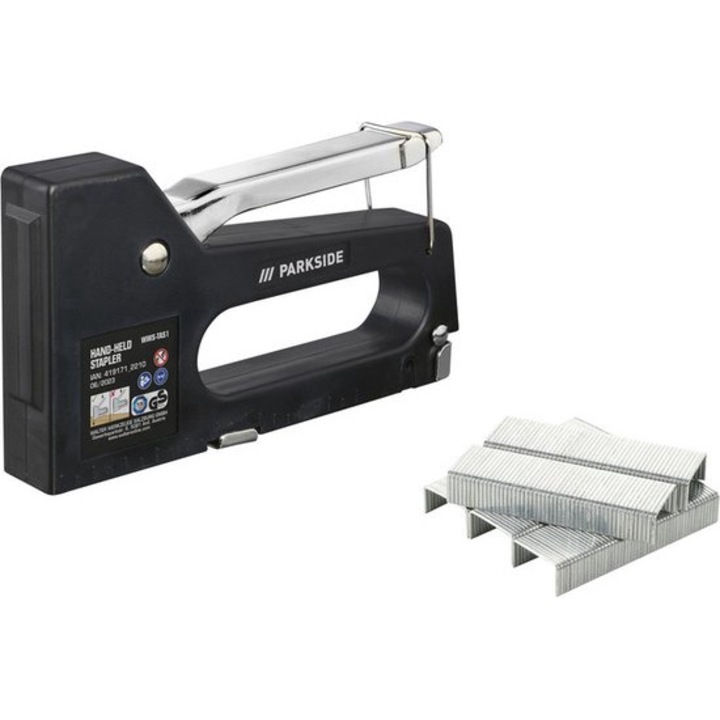 Set capsator cu capse incluse ( 1000 buc), Parkside, 250x4mm, 500x6mm, 250x8mm