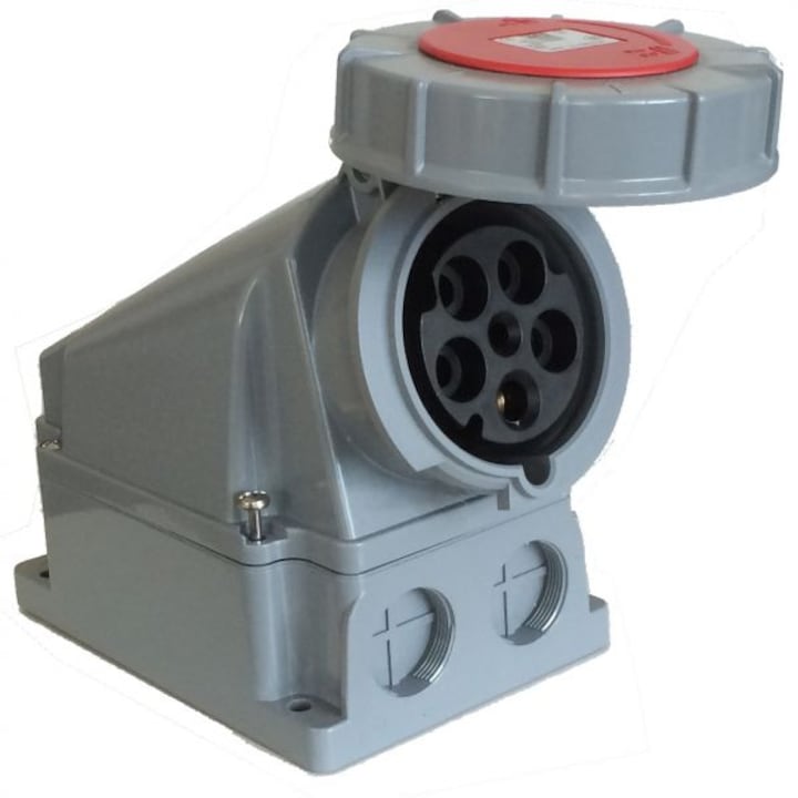 Priza trifazica aplicata 5 poli 63A 3P+N+E 6h CEE 380V IP67
