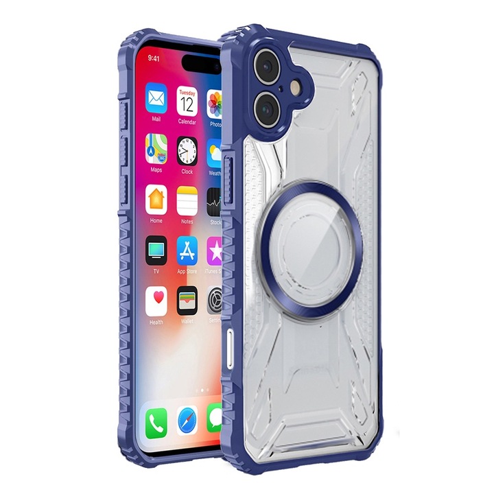 Husa pentru Samsung Galaxy A06 5G, Titan Mag, Margini Ranforsate, Incarcare de tip MagSafe, Nivel Militar de Protectie, Anti-Zgarieturi, Protectie Camera, Decupaje Precise, Montare si Demontare Usoara, Anti-Soc, Fixare Puternica, Albastru