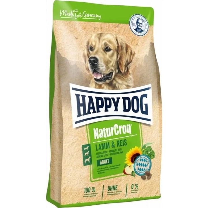 Храна за чувствителни кучета Happy Dog Natur-Croq Lamm/Reis - с агнешко и ориз, 4 кг