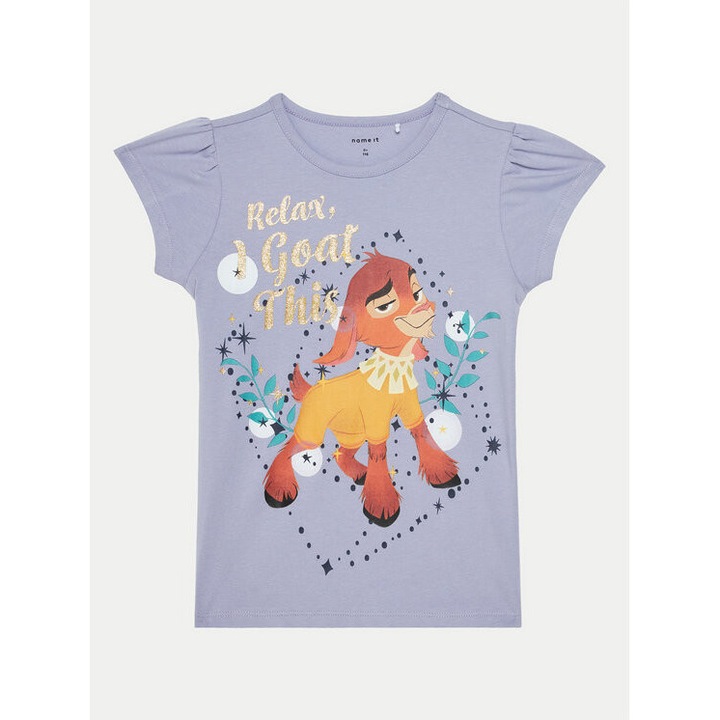 Lányka póló, Name It, 304719356, Pamut, Lila, Lila