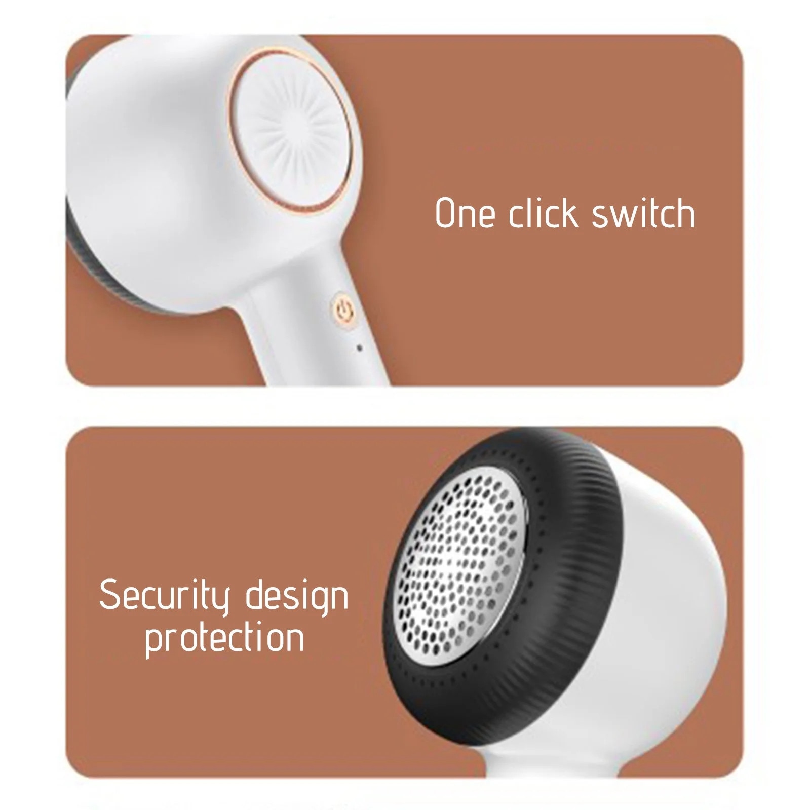 Aspirator de scame, 6 lame, capacitate mare, alb, 8.5x7x20cm, set cu cablu USB