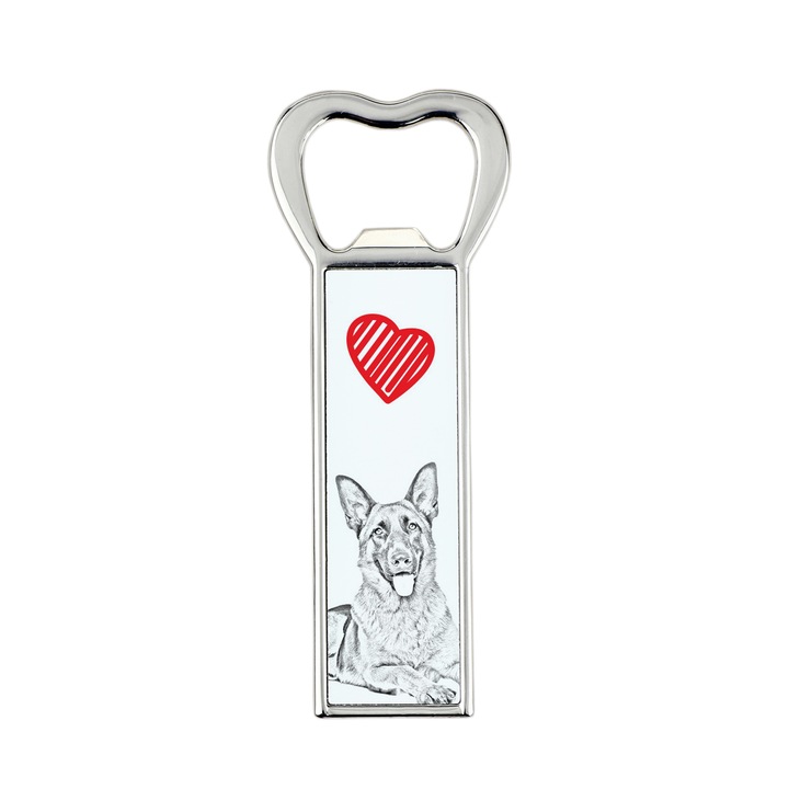 Személyre szabott sörnyitó kutya mintával, Art-Dog, 9x3,5cm, fém