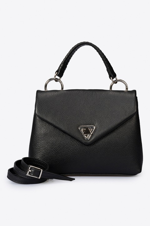 Massimo Castelli, Bőr kézitáska levehető pánttal, Fekete