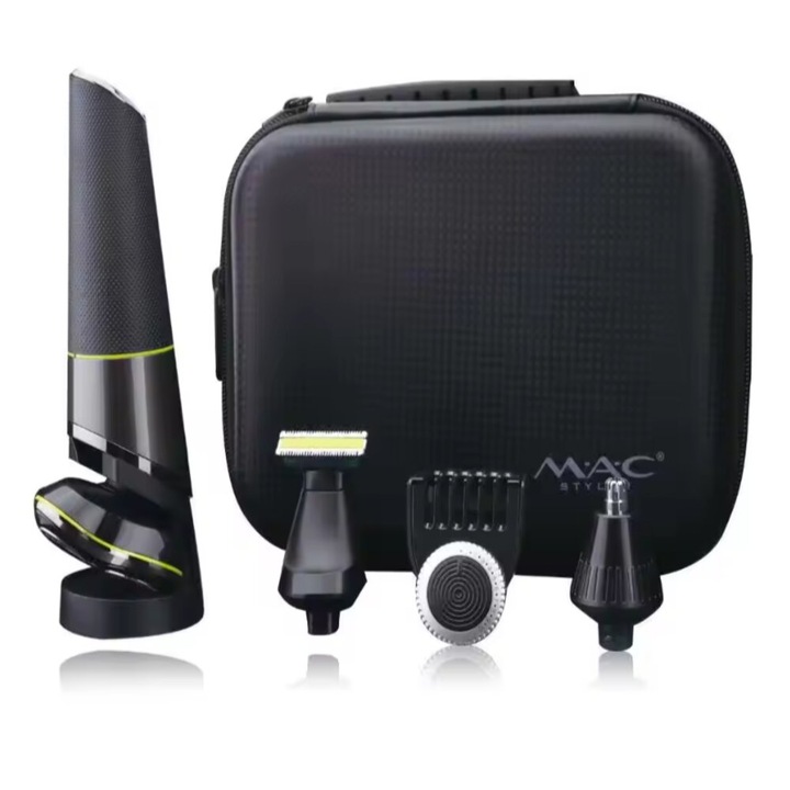 Aparat de ras electric 4 in 1 Juls&Sim® pentru barbati cu afisaj LED, impermeabil, kit de ingrijire pentru barbati cu incarcare mai rapida, tuns barba, nas, par