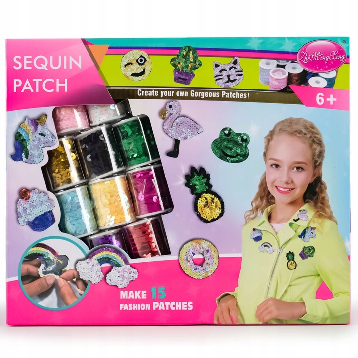 Kreatív barkácskészlet flitterekkel – 10 szín + 15 öntapadó forma és díszdoboz – Dekoratív tevékenység 6 éven felüli gyerekeknek és felnőtteknek