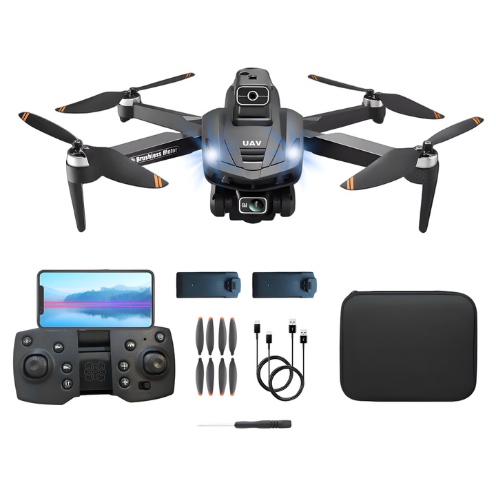Интелигентен UAV дрон, за деца или възрастни, HexaCraft SKYLITE, QuadCopter Въздушно заснемане, UltraVision камери, Защита на сензора за избягване на препятствия, RPA AI стабилизиращ режим, Дълъг живот на батерията, за завъртане на 360