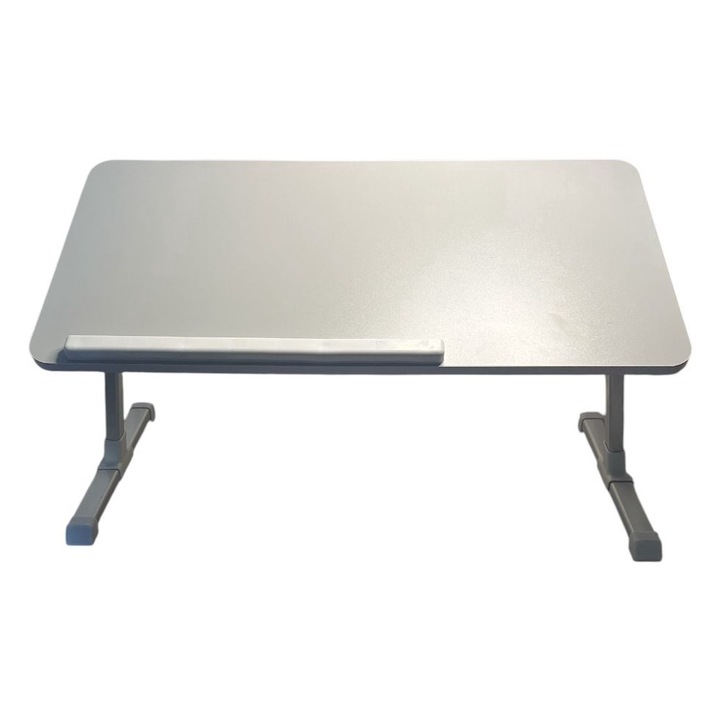 Masa Pliabila Multifunctionala, Pentru Laptop, Citit, Mic Dejun, Reglabila, 59 x 29, 5 x 24 ~ 37, 5 cm h, Suport carte/tableta, Gri