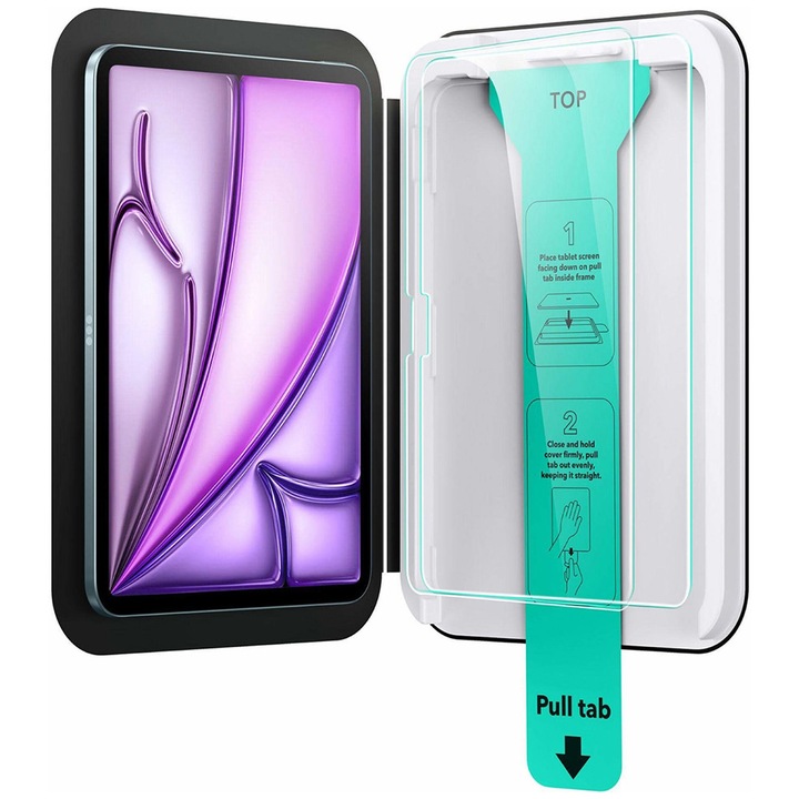 Фолио за iPad Pro 11 (2024) / iPad Pro 11 (2025) (комплект 2) - ESR Tempered Glass Screen Protector UltraFit Tray - Прозрачно