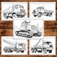 Relaxációs és stresszoldó kifestőkönyv, 50 Építőgép illusztráció, 106 oldal, Formátum: A4, Cadouri Legendare Kiadó