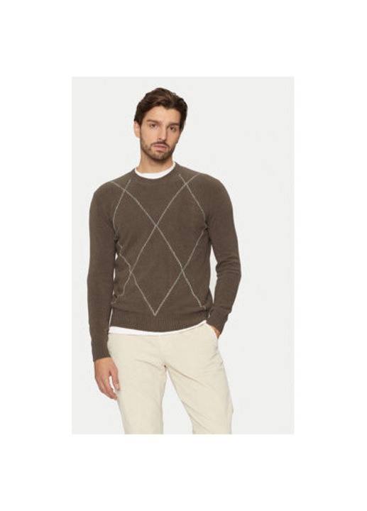 Ferfi pulover, Sisley, 304287237, Pamut/Nejlon, Barna, Barna