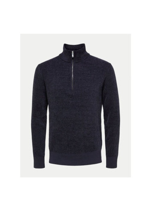 Férfi pulóver, Selected Homme, 304685040, Újrahasznosított poliészter/Organikus pamut, Kék, Kék