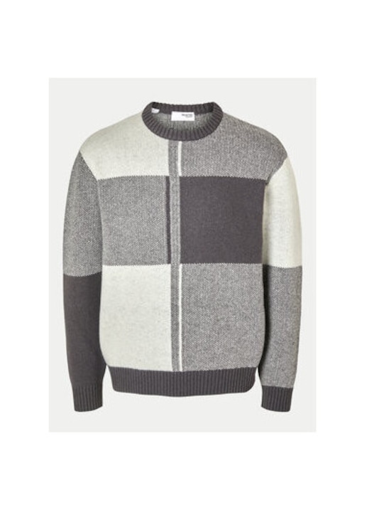 Férfi pulóver, Selected Homme, 304944710, Gyapjú/Nejlon, Szürke, Szürke