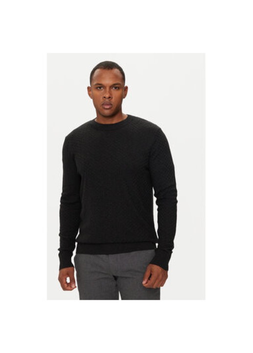 Férfi pulóver, Sisley, 304281105, Akril/Viszkóz, Fekete, Fekete