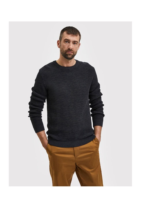 Férfi pulóver, Selected Homme, 209907476, Pamut, Szürke, Szürke