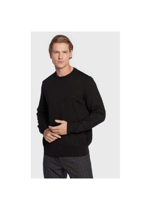 Férfi pulóver, Boss, 301462057, Gyapjú, Fekete, Fekete, M