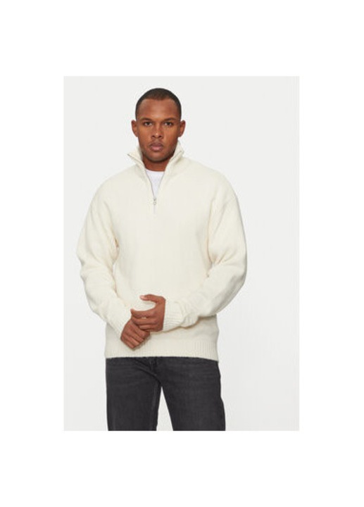 Мъжки пуловер, Jack and Jones, 304367304, Рециклиран полиестер/Акрил, Бежов, Бежов